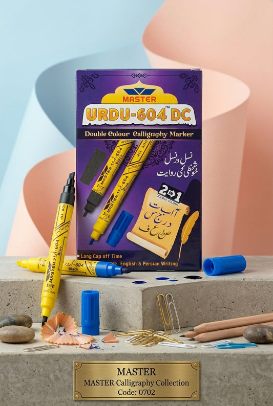 Master Urdu-604 DC Double Colour Calligraphy Marker - Pack of 10