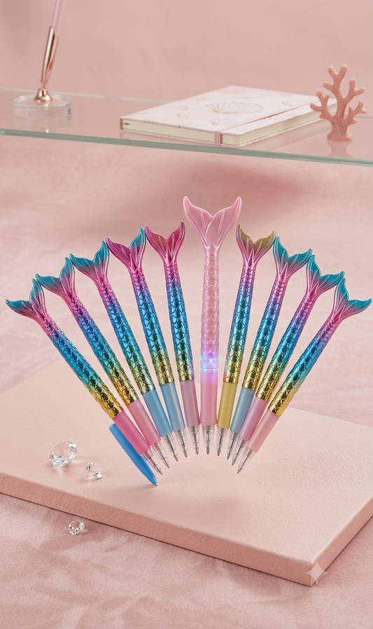 Mermaid Tail Ballpen – Rainbow Gradient Luxury Pen for Girls 1 ballpen
