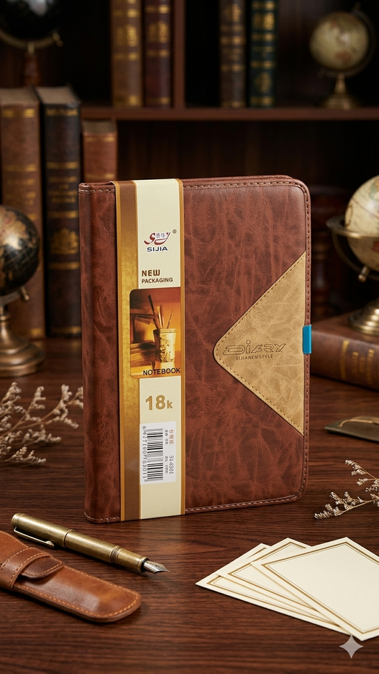 Premium Dual-Tone Executive Leather Journal - SIJIA 18k Business Edition