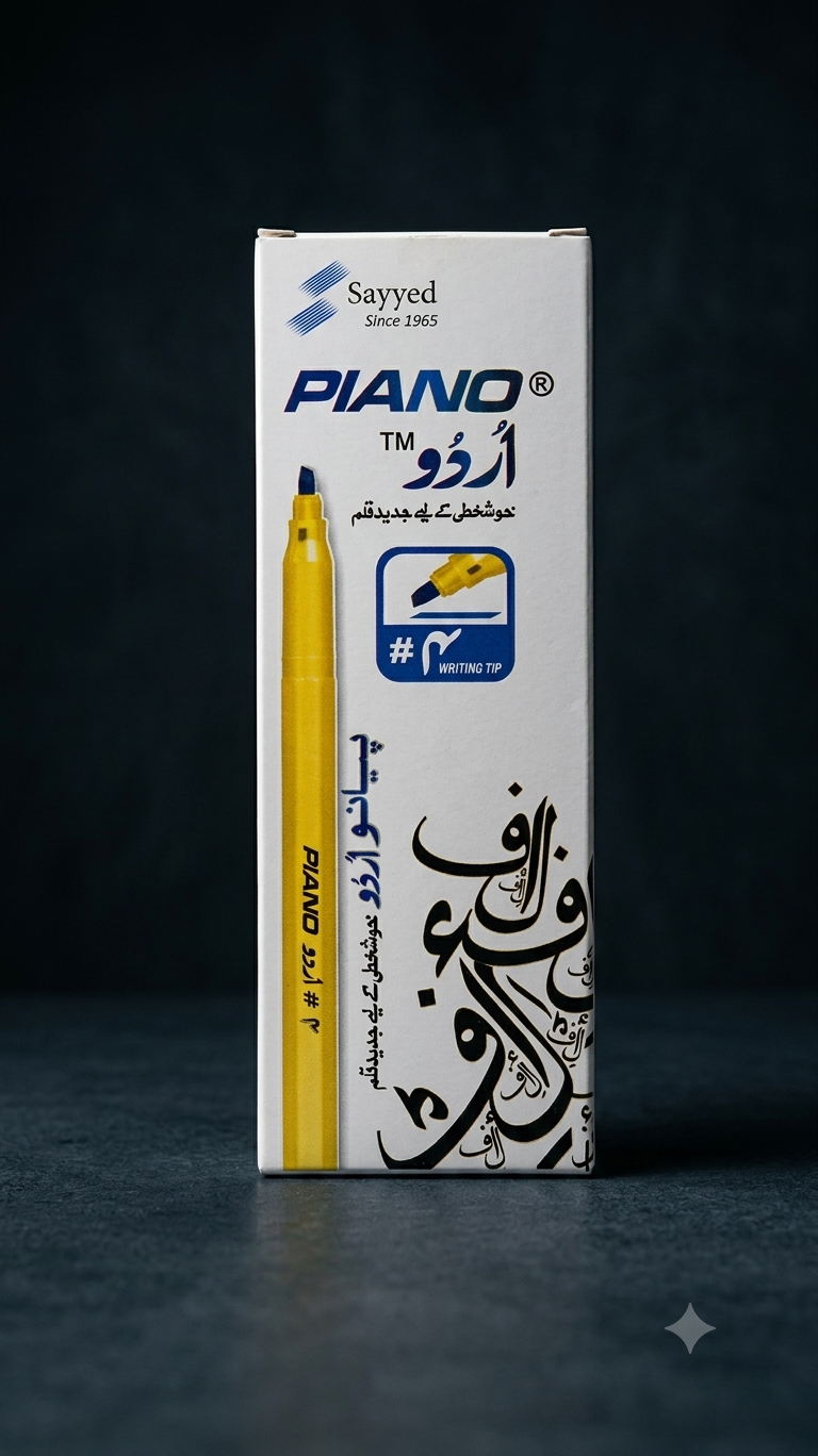 Piano Urdu Calligraphy Markers by Sayyed – Pack of 10 (Black)