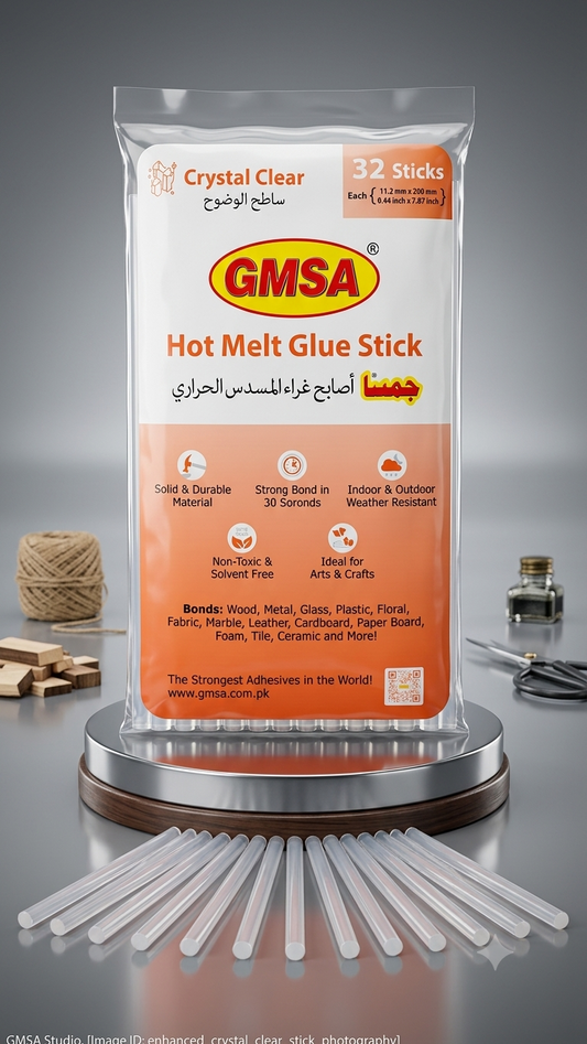 GMSA Hot Melt Glue Stick Crystal Clear - Pack of 1