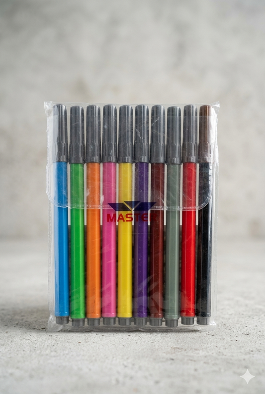 Master Fibre-tip Marker - Set of 10 Colors