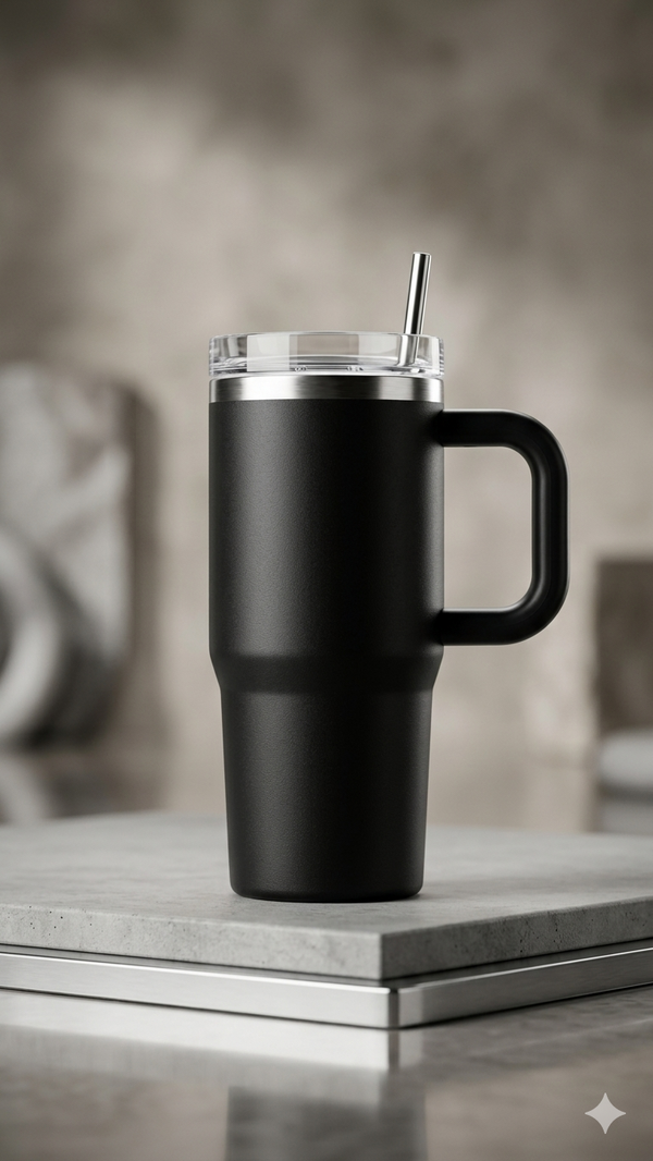 🥤 Premium Stainless Steel Insulated Tumbler – Matte Black Edition