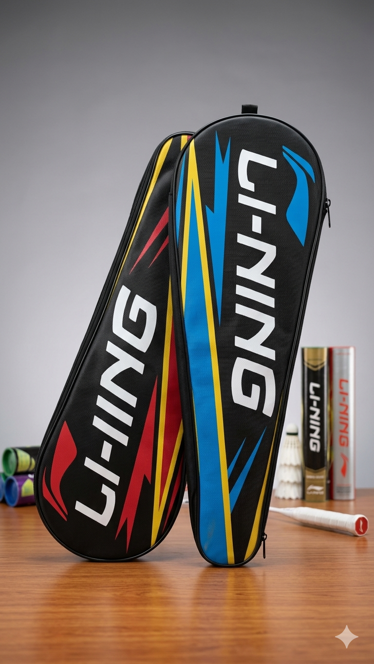 Li-Ning Premium Badminton Racket Covers (Pack of 2 • Red & Blue Edition)
