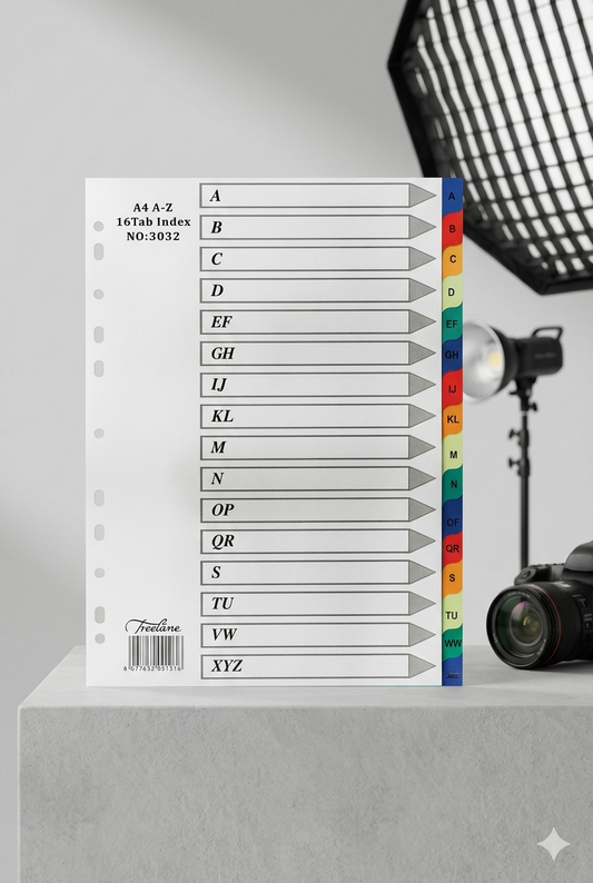 A-Z Index Dividers - A4 Multicolor (Set of 20)
