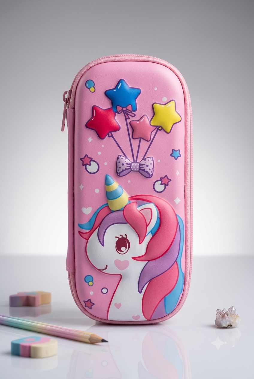 Space Rocket 3D Pencil Case – Hard Shell EVA Pouch for Kids