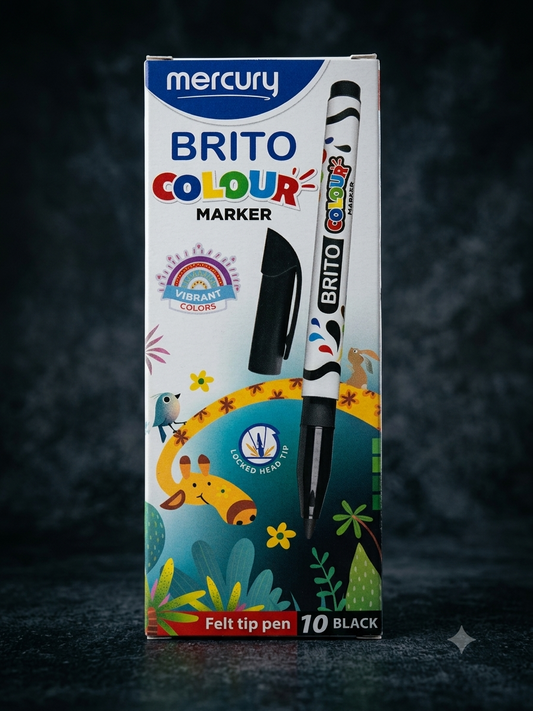 Mercury Brito Colour Marker Set – 10 Pack (Black)