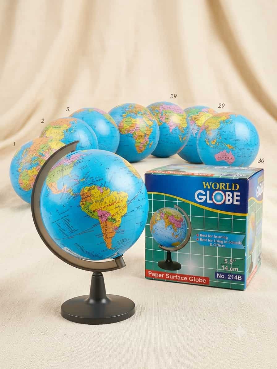 World Globe 5.5" 14cm Paper Surface Globe No. 214B