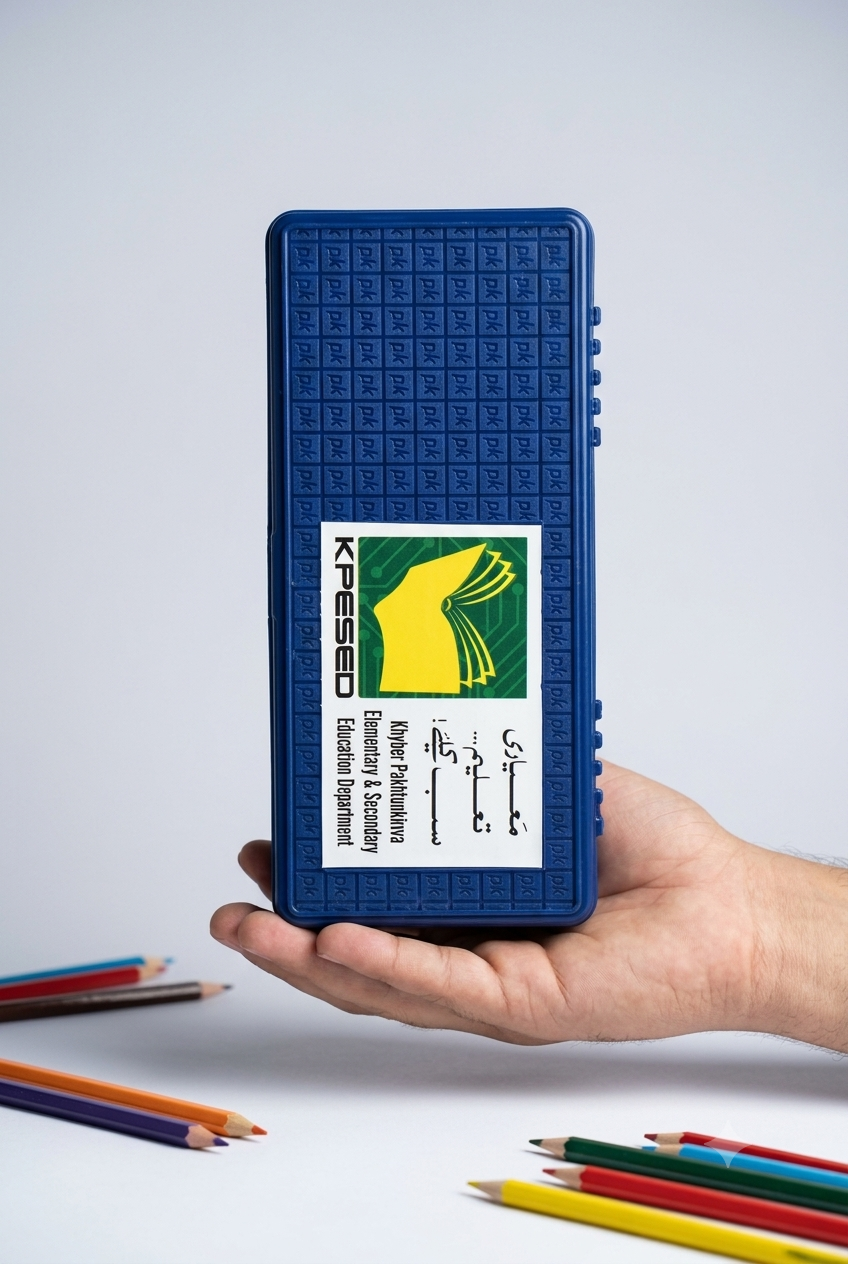 DK Blue Hard Pencil Box – Classic School Stationery Case