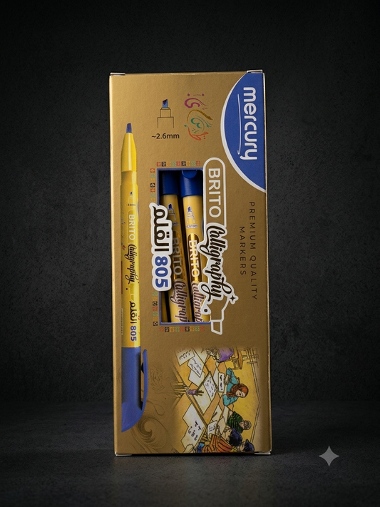Mercury Brito Premium Quality Calligraphy Markers – Pack of 10 (Blue)