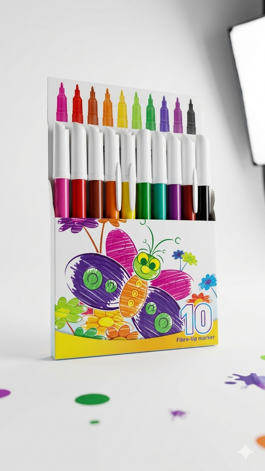 ECONO Fibre-tip Marker - Set of 10 Colors