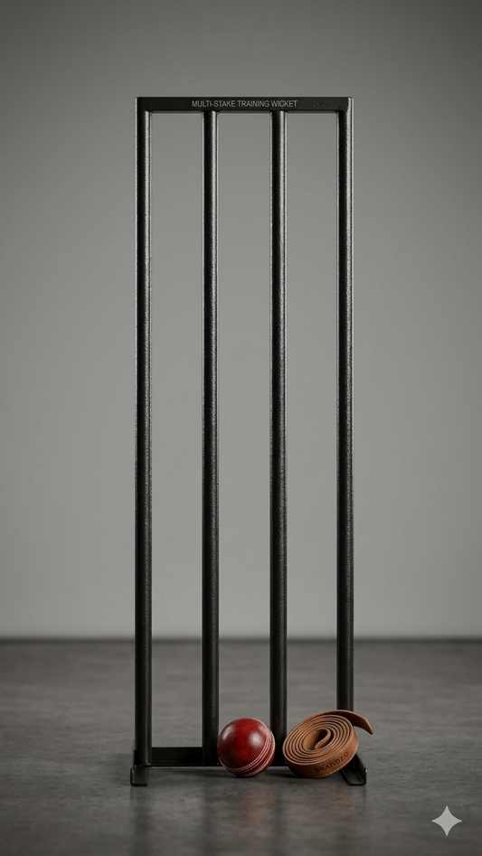Heavy-Duty Iron Cricket Wicket with Fixed Stand (Welded All-In-One Metal Stump Set)