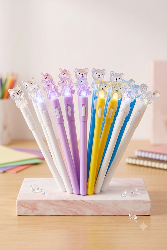 Light-Up Character Ballpen – Unicorn, Bear & Cat Glowing Pen 1 ballpen
