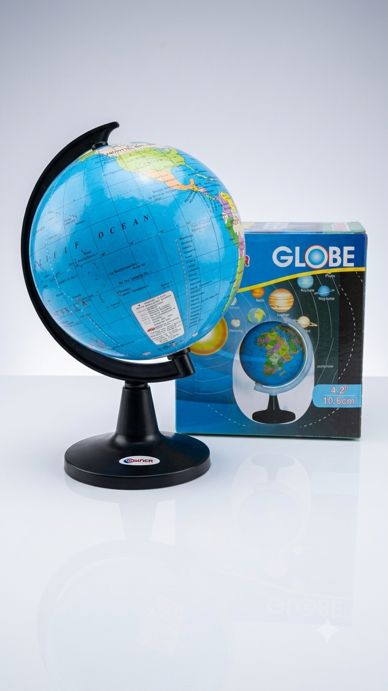 World Globe 4.2 inch 10.6cm with Solar System Box