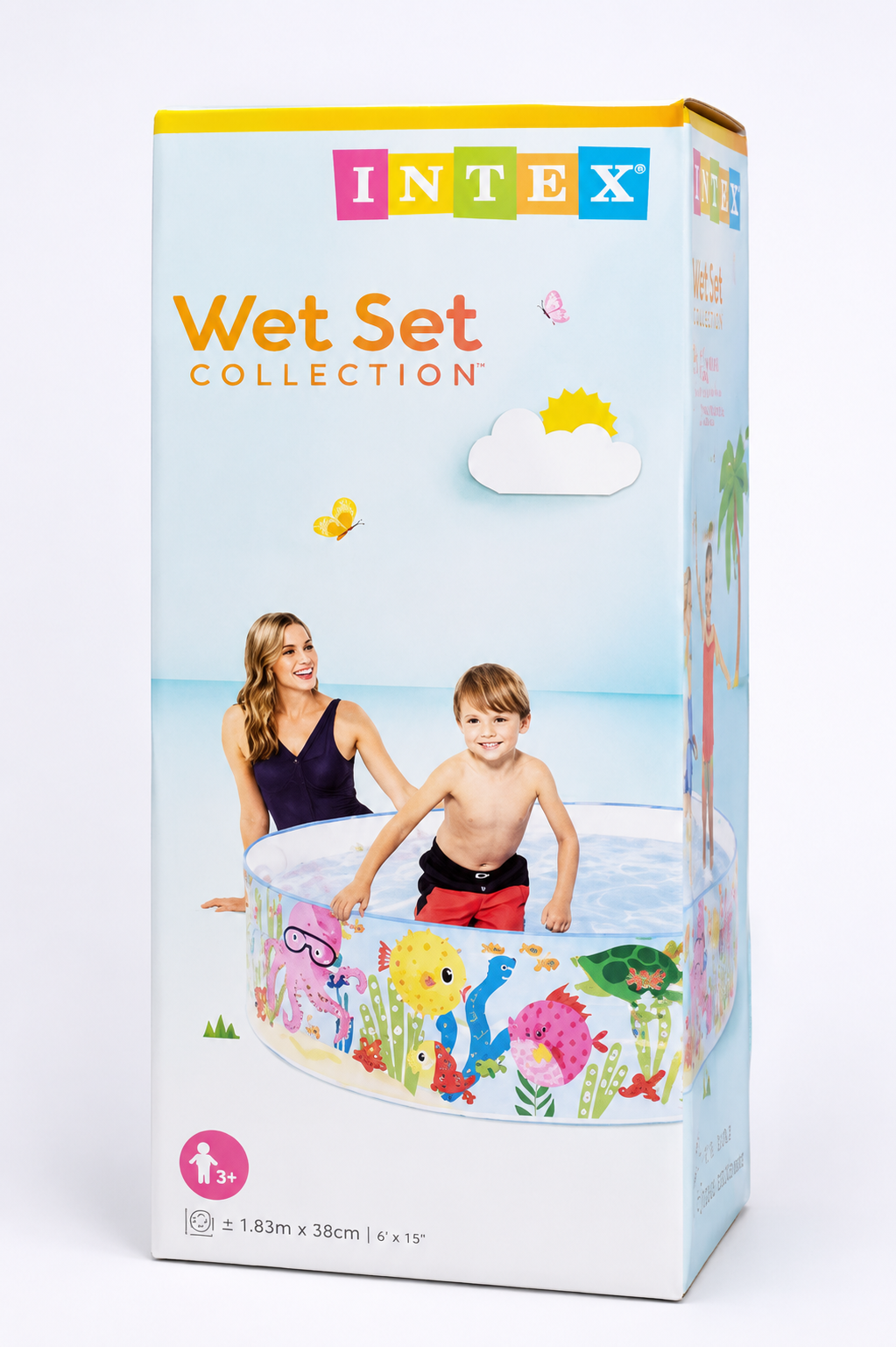 Intex Wet Set Snap Set Ocean Print pool box packaging 6x15