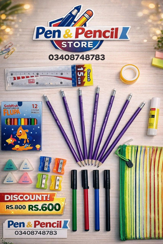 Pen & Pencil Store Discount Kit – Pencils + Pens + Color Pencils
