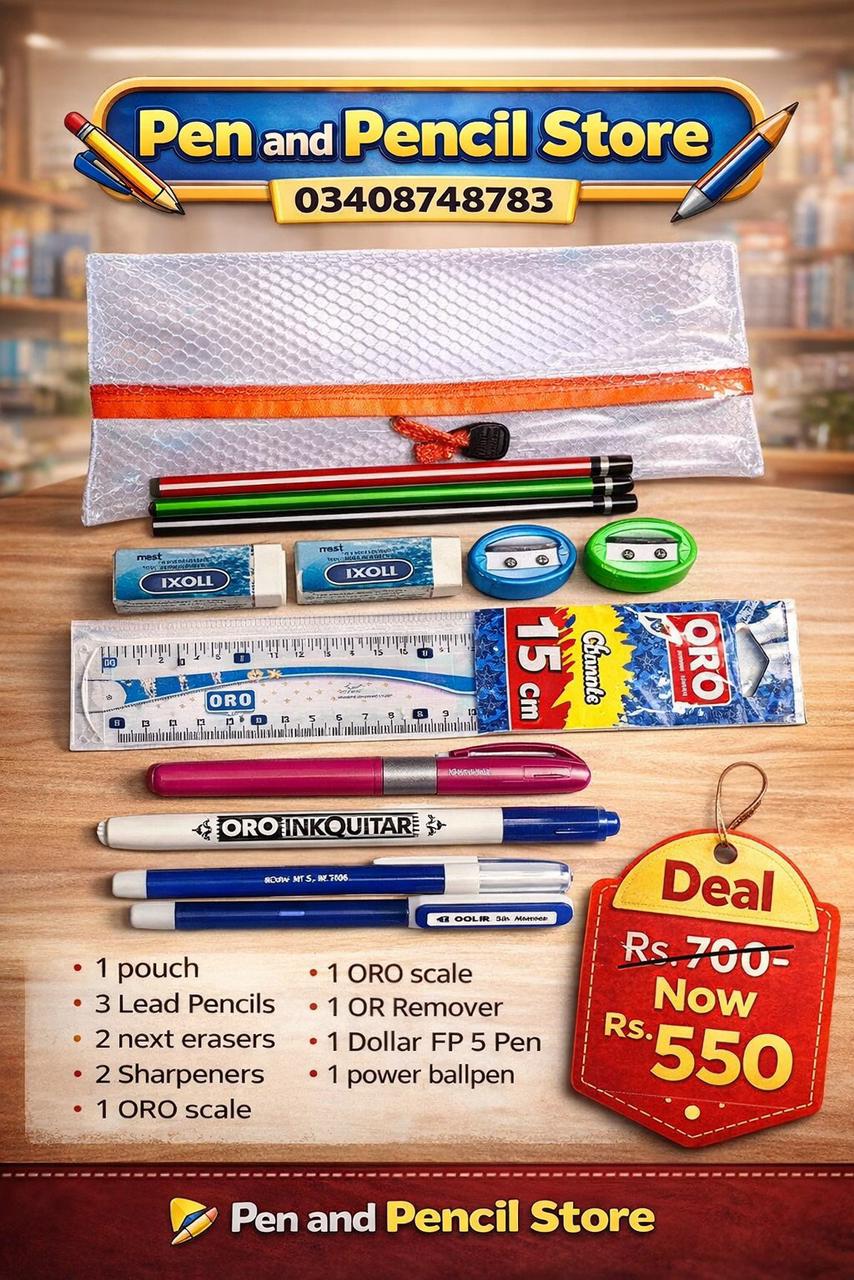 Pen and Pencil Store Deal – Pouch + Pencils + Pens Kit