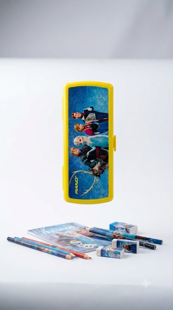Frozen Piano Pencil Case – Disney Frozen Hard Box with Stationery Set