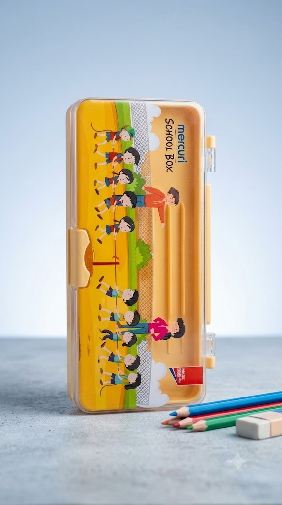 Mercuri School Box – Kids Pencil Case with Fun School Design