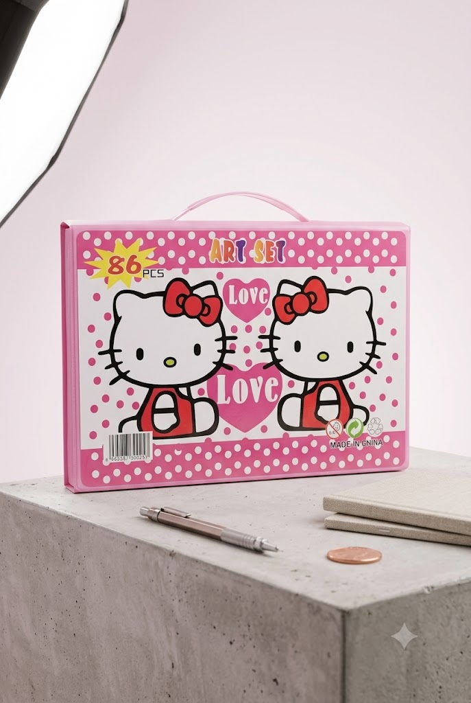 Hello Kitty Art Set – 86 Pcs Kids Drawing & Coloring Kit