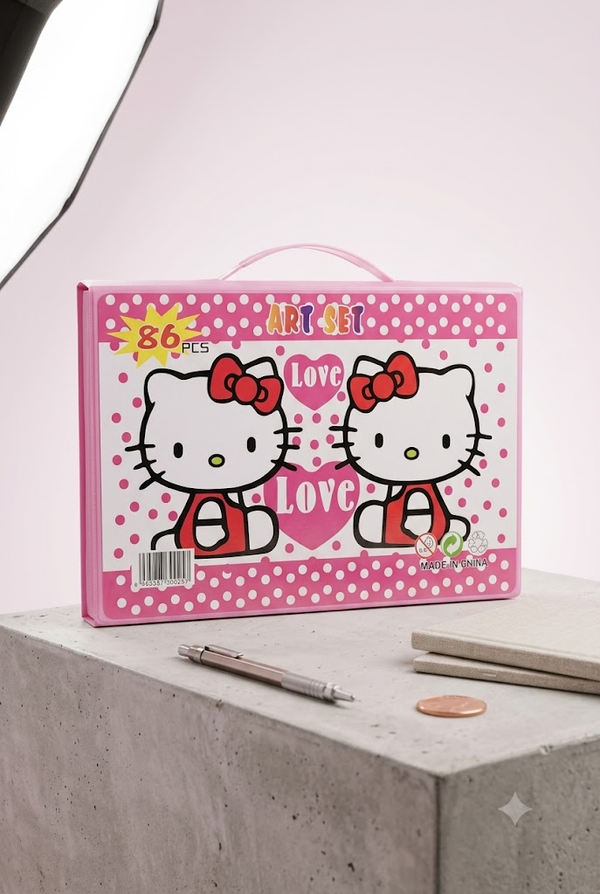 Hello Kitty Art Set – 86 Pcs Kids Drawing & Coloring Kit