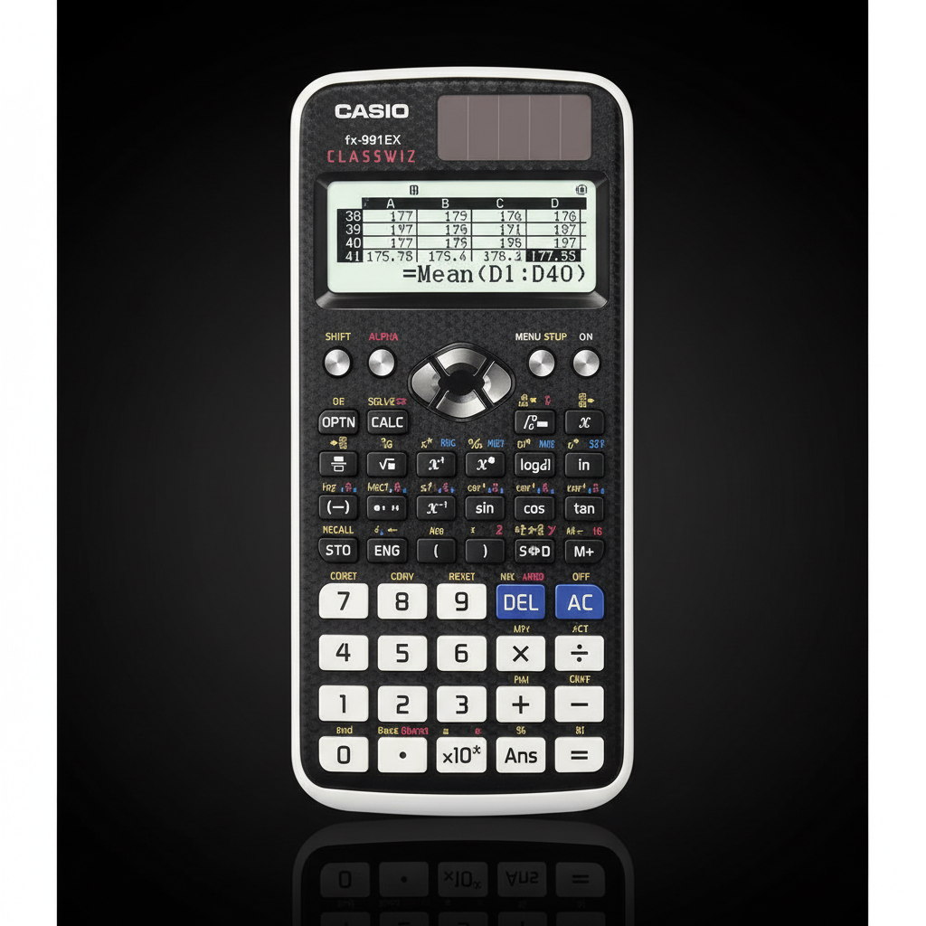 Casio fx-991EX Classwiz original look dark background studio photo