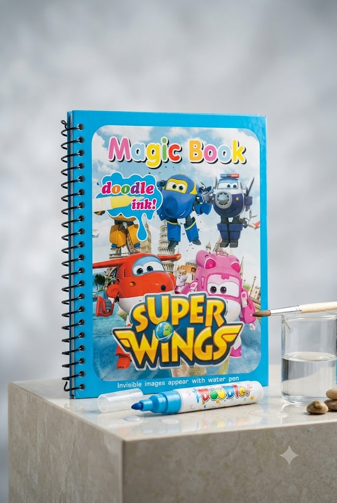 Super Wings Magic Doodle Book – Water Pen Coloring Book for Kids