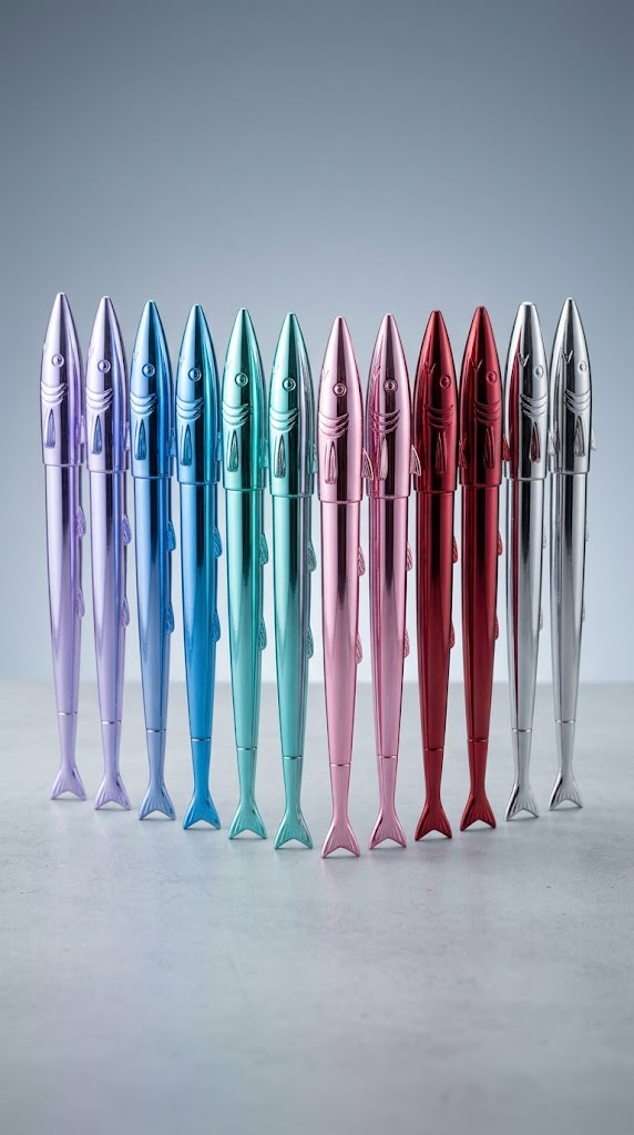 Fish Shape Metallic Gel Pen – Unique Novelty Pen (PKR 150 per piece)