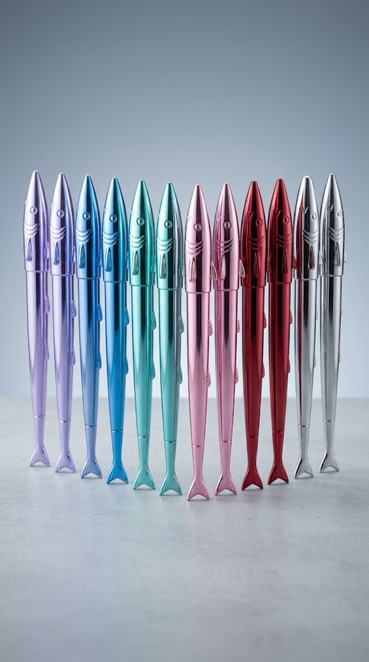 Fish Shape Metallic Gel Pen – Unique Novelty Pen (PKR 150 per piece)