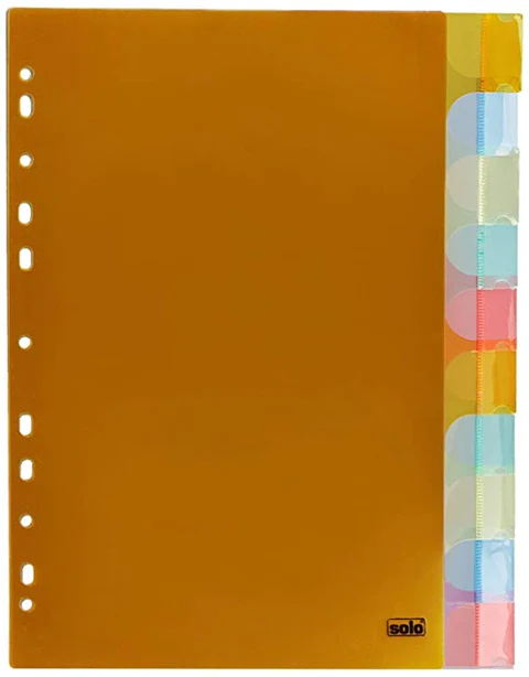Solo Plastic Index Dividers - A4 Multicolor (6 Tabs)