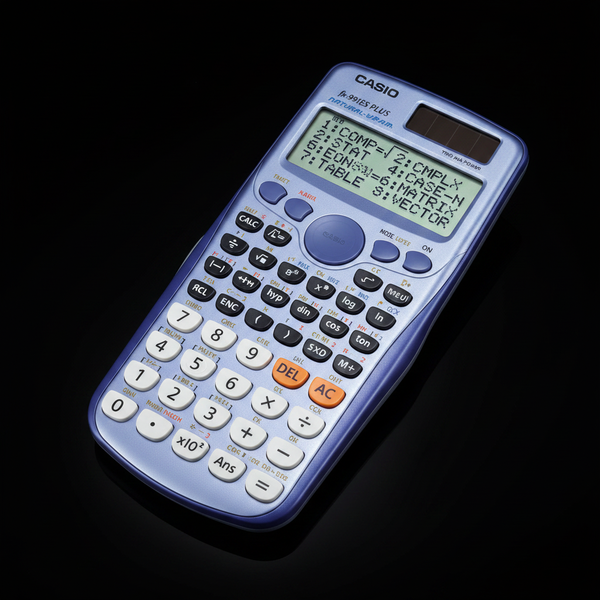 Casio fx-991ES PLUS Scientific Calculator dark background studio photo