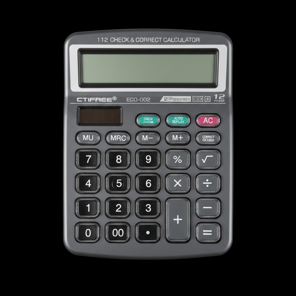 Ctifree ECO-002 Ecocal Series Calculator dark background studio photo