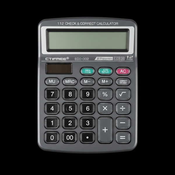 Ctifree ECO-002 Ecocal Series Calculator dark background studio photo